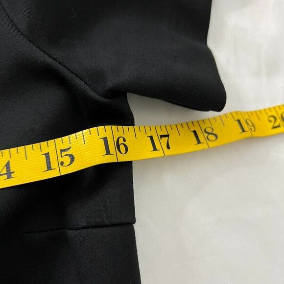 Madewell Black Casual Round Neck Leather Trim Skater Short Sleeve Dress S Women - Picture 8 of 9